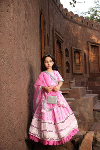 Hot Pink Embroidery Lehenga Choli