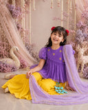 Purple Palm Peplum Palazzo Set