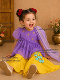 Purple Palm Peplum Palazzo Set