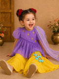 Purple Palm Peplum Palazzo Set