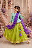Mint Peplum Lehenga Set