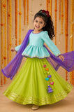 Mint Peplum Lehenga Set