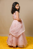 Gota Patti Marori And Thread Hand Embroidery Pink Silk Organza 3 Pc Lehenga Set