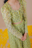 Handblock Printed Kota Doria Lehenga Crop top Set