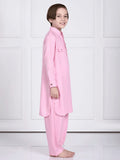 Aariv Pink Pathani Kurta Pajama Set