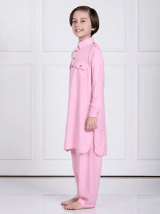 Aariv Pink Pathani Kurta Pajama Set