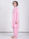 Aariv Pink Pathani Kurta Pajama Set