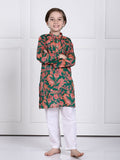 Anam Dark Green Pathani Kurta Pajama Set