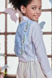 Gaia Thread Embroidered Bib With Bell Bottom Pants And Shirt- Set Of 3