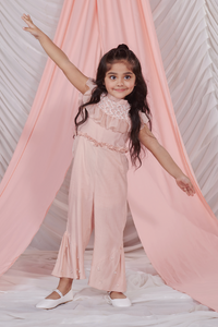 Mia -  Full Length Jumpsuit With Ruffled   Cape - Set Of 2