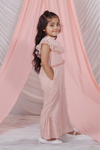 Mia -  Full Length Jumpsuit With Ruffled   Cape - Set Of 2