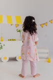 PINK BORDER GIRLS KURTA SET