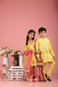 Cotton Silk Kurta Pyjama Wih Jacket