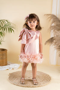 Blooming Feather Dress Soft Pink