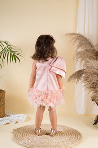 Blooming Feather Dress Soft Pink