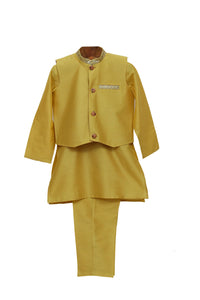 Cotton Silk Kurta Pyjama Wih Jacket