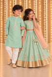 Seagreen gota embroidered lehnga
