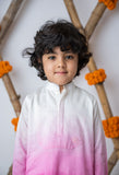 Fuachia Shaded Kurta With Motif Set For Boys