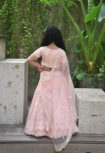 Peach Thread Lehenga Set