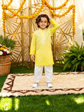 Yellow Ombre Embroidered Kurta Salwar