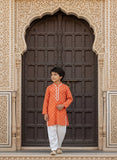 Orange Ombre Embroidered Kurta Salwar