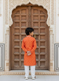 Orange Ombre Embroidered Kurta Salwar