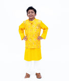 Yellow Brocade Jacket Set