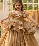 Golden Shimmer Party Gown