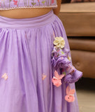 Lilac Embroiderd Lehenga with Choli Set