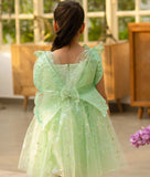Green 3D Flower Party Frock