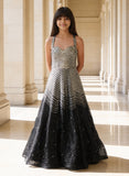 Silver & Black Sequence Gown