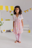PINK BORDER GIRLS KURTA SET