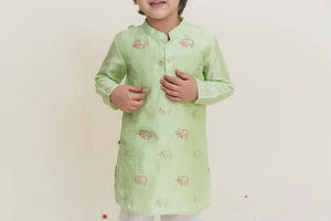 Full Sleeves Elephant Katha Kurta