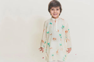 Full Sleeves Jungle Safari Printed Kurta