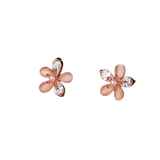 Five Petal Flower With Crystal Earrings