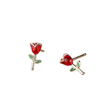 Red Rose Earrings