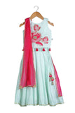 Bandhej Lehenga With Floral Embroidery