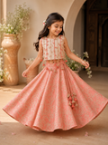 Pink leaf tassel lehnga set