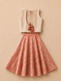 Pink leaf tassel lehnga set