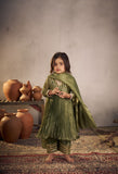 Olive Green Anarkali Set