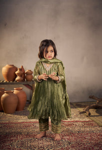 Olive Green Anarkali Set