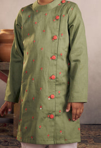 Olive Kurta Set For Boys