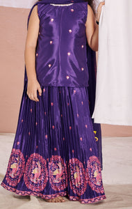 Purple Kalamkari Lehenga Set