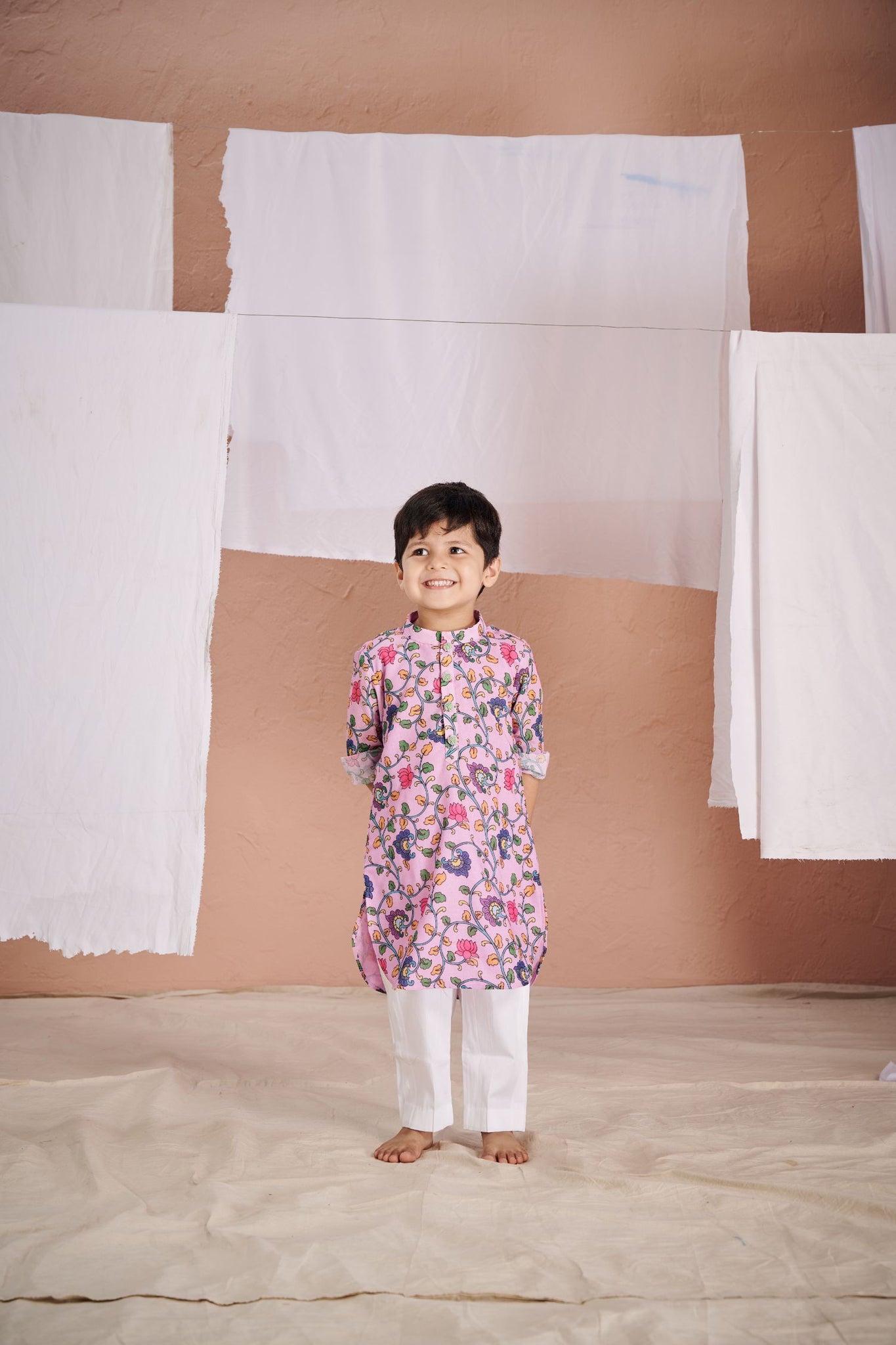 Pink Kalamkari Kurta Set