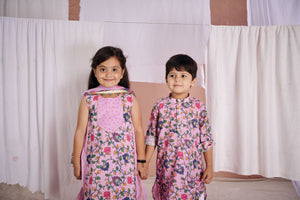 Pink Kalamkari Kurta Set