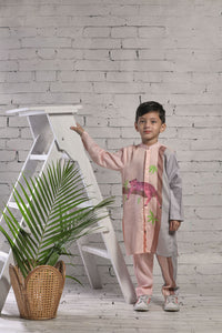 Peach Long Kurta And Pants Set