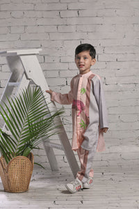 Peach Long Kurta And Pants Set