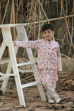 Peach Animal Print Bandi Kurta And Pants Set