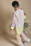 Buttefly Print Bandi Yellow Long Kurta And Pants Set