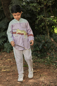 Lavender Short Shirt Kurta Pants Co-Ord Set